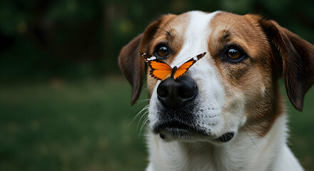 Puppy, Canine, Pet, Butterfly on Dog's Nose