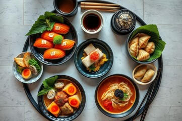 Vibrant Japanese Food Platter