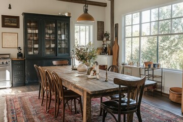 Fototapeta premium Rustic farmhouse dining room