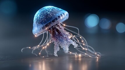 An aquatic creature with appendages on a surface.