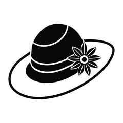 straw hat with flower.