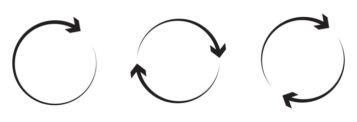 Refresh icon vector, reload icons set isolated on white background. Refresh sign, reload sign. Circular arrows. Vector illustration. circle arrow icon set. circular arrow, refresh, reload. eps 10