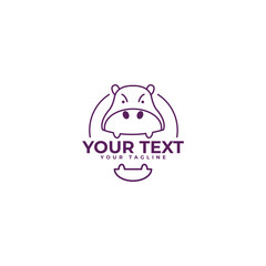 Hippo head lineart logo
