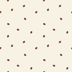 Minimalist coffee bean pattern, featuring scattered beans on a neutral background. Ideal for creating a clean and modern aesthetic.