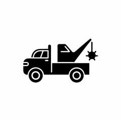 creative details Tow truck, Car towing icon vector illustration 