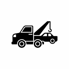 creative details Tow truck, Car towing icon vector illustration 
