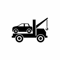 Fototapeta premium creative details Tow truck, Car towing icon vector illustration 