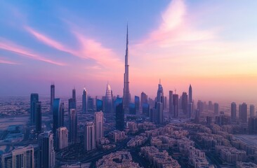 Panoramic cityscape at sunrise (1)