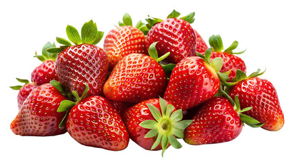 Obraz premium Fresh ripe strawberries piled up on a black background ready to be enjoyed