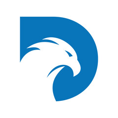 Eagle Logo combine with letter D vector template