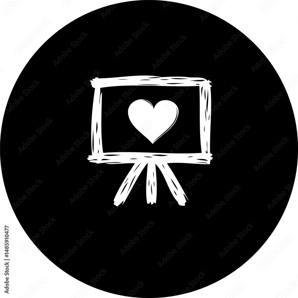 Poster heartfelt expression on artistic canvas within a round emblem design
