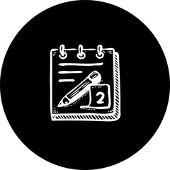 Stylized minimalistic icon of a calendar with a pencil for schedule planning