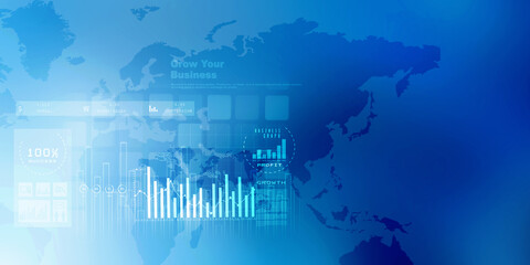 2d illustration Stock market online business concept. business Graph 