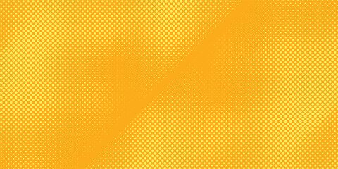 Fototapeta premium Yellow halftone pattern. Retro comic gradient background. Bright orange pixelated dotted texture overlay. Cartoon pop art faded gradient pattern. arts modern
