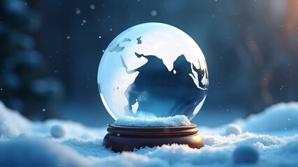 Animated Snow Globe with Falling Snowflakes. Suitable for marketing or business purposes - Powered by Adobe