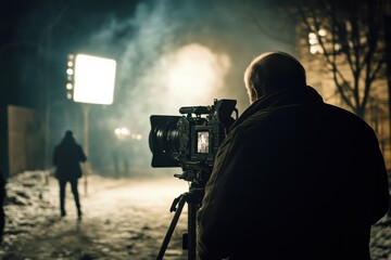 Fototapeta premium Night Film Scene Production
