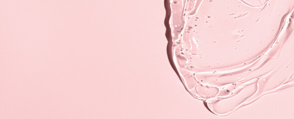 The texture of a moisturizing cosmetic gel or skin serum. Copy space