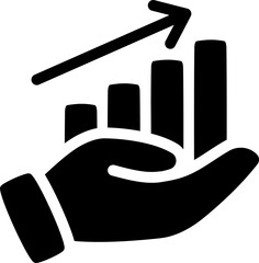 Business growth icon. Silhouette style.