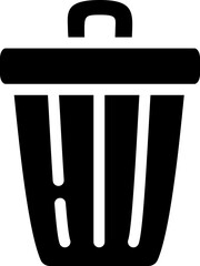 Trash bin icon. Silhouette style.