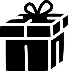 Gift box icon. Silhouette style.