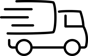 Fast delivery truck icon - Editable Stroke SVG, fully scalable.