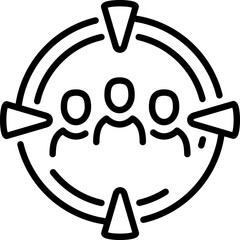 Target audience icon - Editable Stroke SVG, fully scalable.