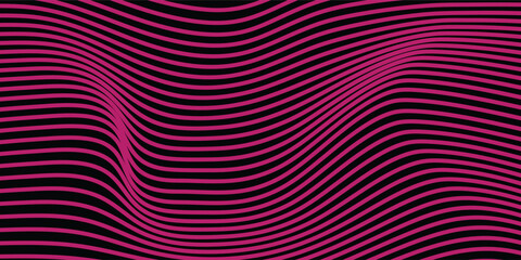 Lines abstract background black and colorful waves pattern. Abstract background. Optical illusion, wavy modern arts