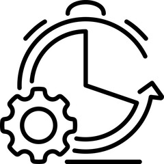 Time management and settings icon - Editable Stroke SVG, fully scalable.