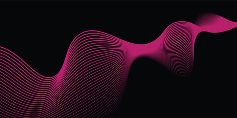 Lines abstract background black and colorful waves pattern. Abstract background. Optical illusion, wavy modern arts