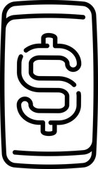 Mobile payment icon - Editable Stroke SVG, fully scalable.