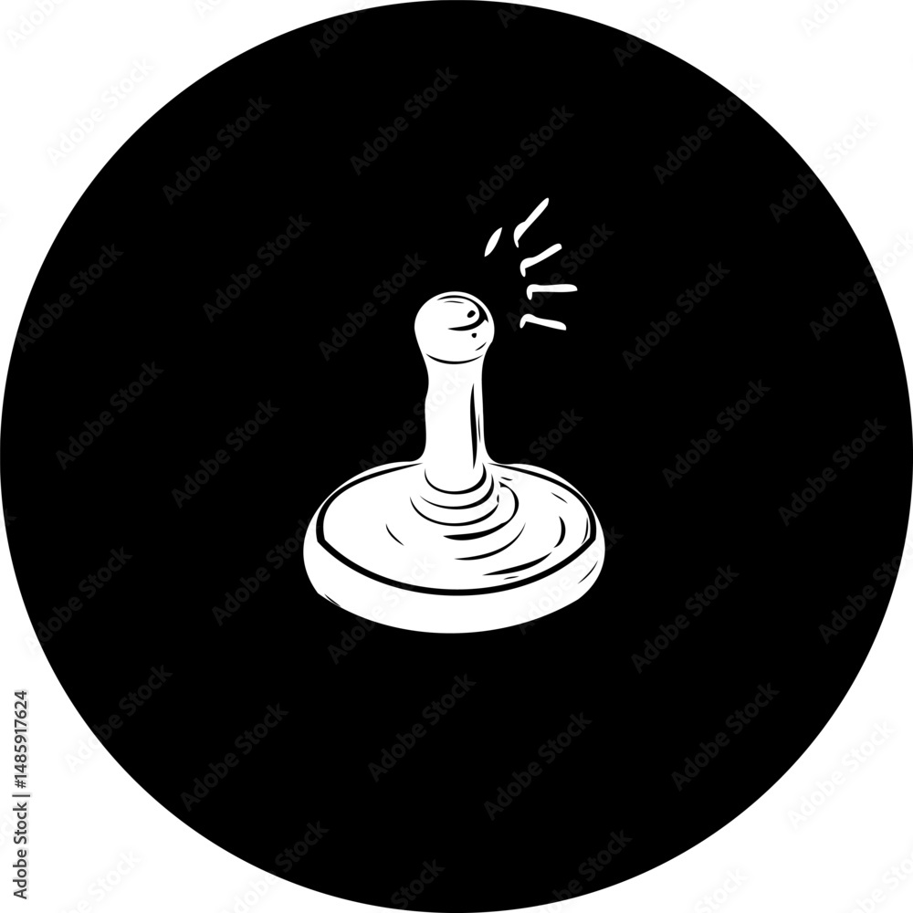 Poster monochrome depiction of a quirky abstract form emanating light from top