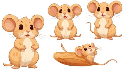 Cute Mouse Ice Skating Vector Illustration for Winter Themes and Kid's Designs