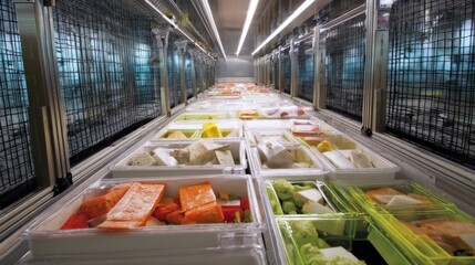 Frozen foods being sorted by robotic classifiers