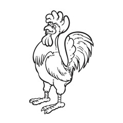 A Cartoon Rooser We All Know. Vector illustration. Simple drawing. 