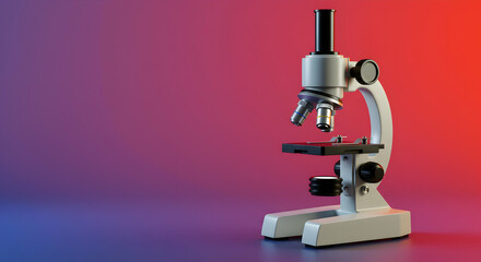 Laboratory, Science, Research, Modern Compound Microscope on Gradient Background