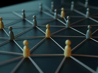 Abstract Network Connections Showing Global Teamwork and Collaboration