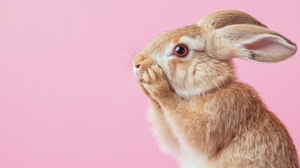 Cute bunny, surprised expression