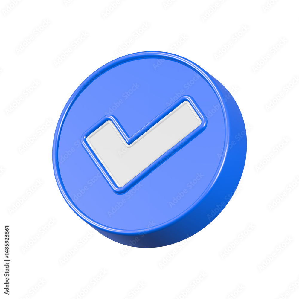 Poster check mark approve icon check list 3d rendering