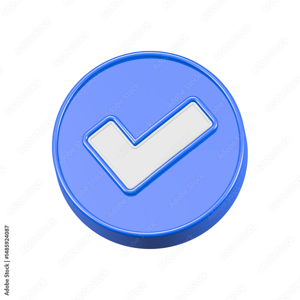 Poster check mark approve icon check list 3d rendering