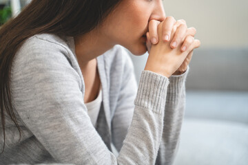 Young Asian females feeling dizzy after standing too fast, have symptoms of low blood pressure