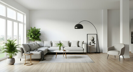 Apartment, Home, House, Modern Minimalist Living Room Interior Design