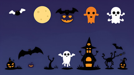 Fototapeta premium Halloween party icons