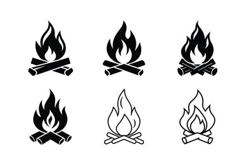 Bold Campfire Vector Art Minimal Design