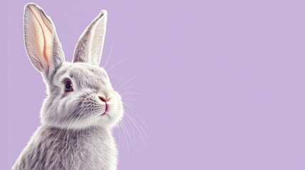 Cute gray rabbit portrait