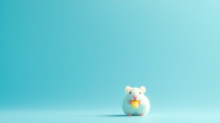 Cute hamster on a blue background