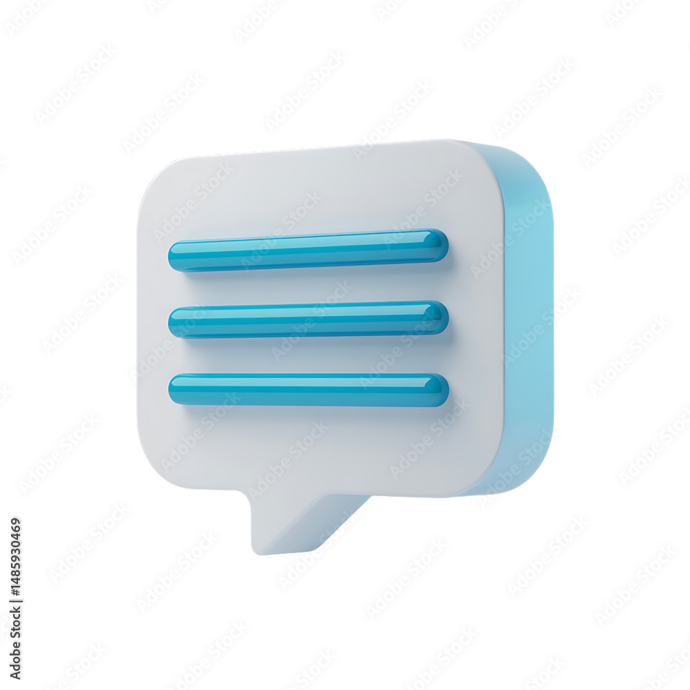 Poster engaging 3d message bubble representing seamless digital communication and on transparent background