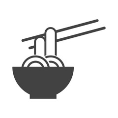 
icon of instant noodles in a bowl vector illustration