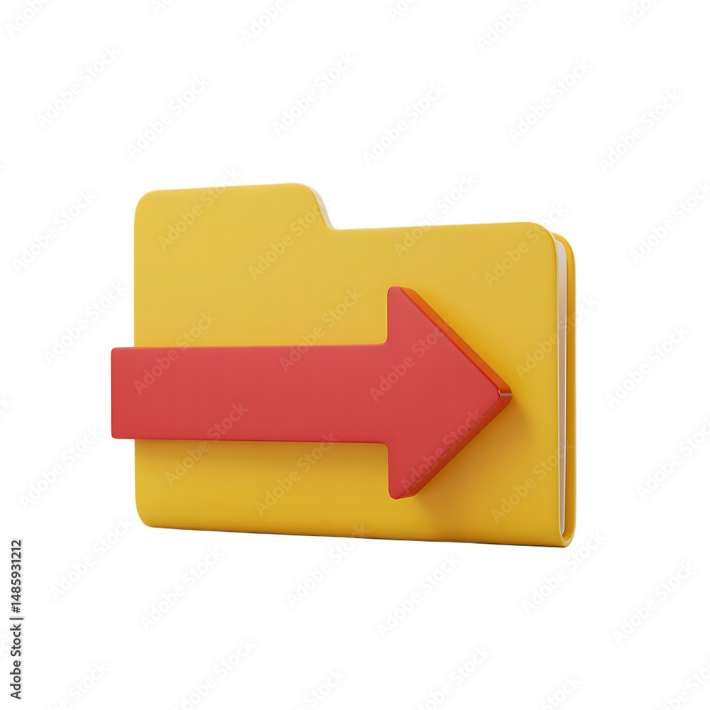 Poster guiding you through file transfers a vibrant folder with a bold arrow on transparent background