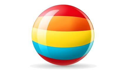 Naklejka premium Colorful Kids Toy Beach Ball Rubber Icon Design on White Background