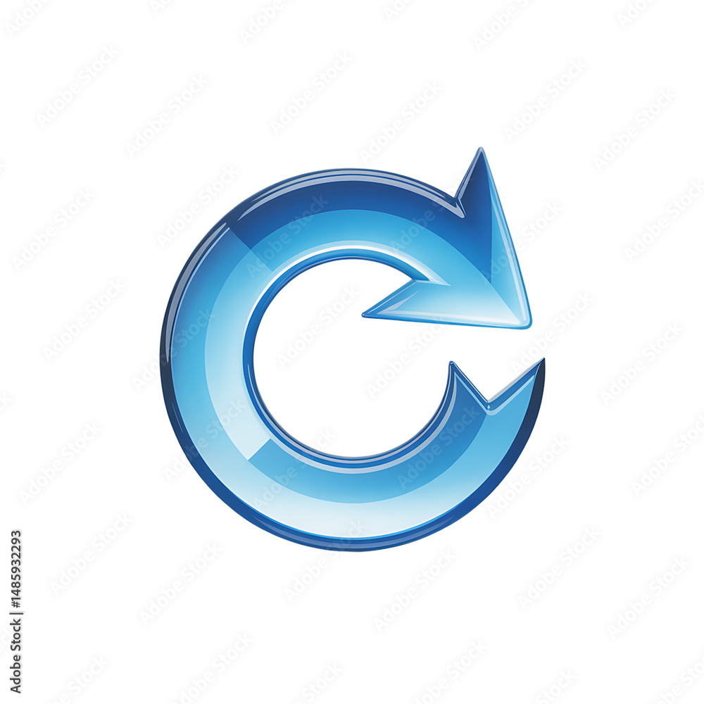 Poster refresh and restart a symbolic gesture of new beginnings continuous flow on transparent background